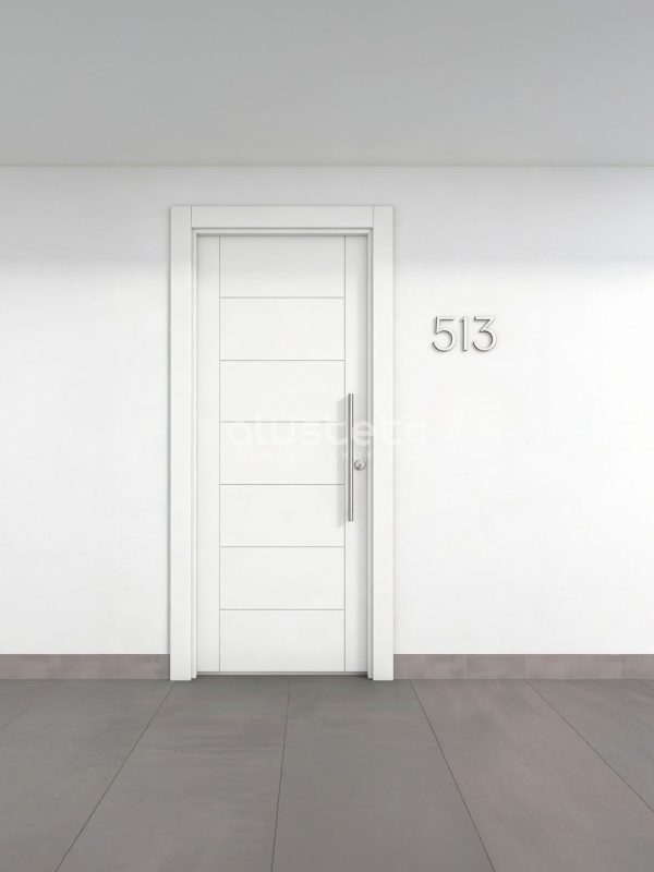 Puerta de entrada de aluminio con tirador exterior